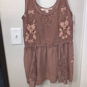 Beaded flowy boho tank